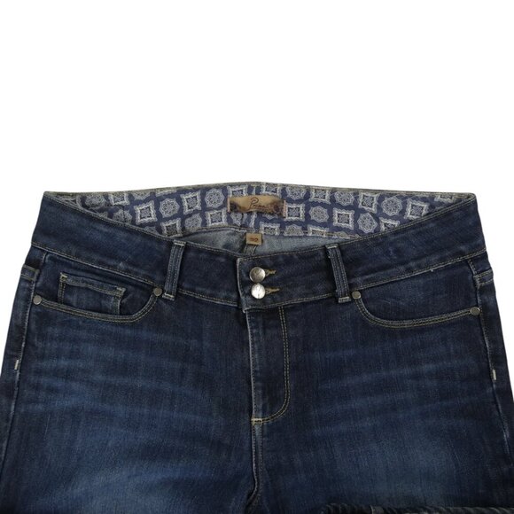 Paige USA Made Hidden Hills High Rise Boot Cut Jeans Dark Wash Size 32 #1434 - Picture 3 of 7